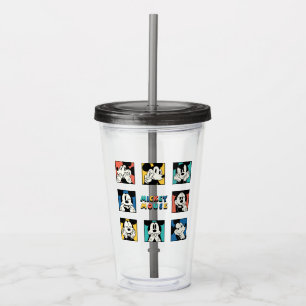 Colourful Mickey Mouse Grid Acrylic Tumbler