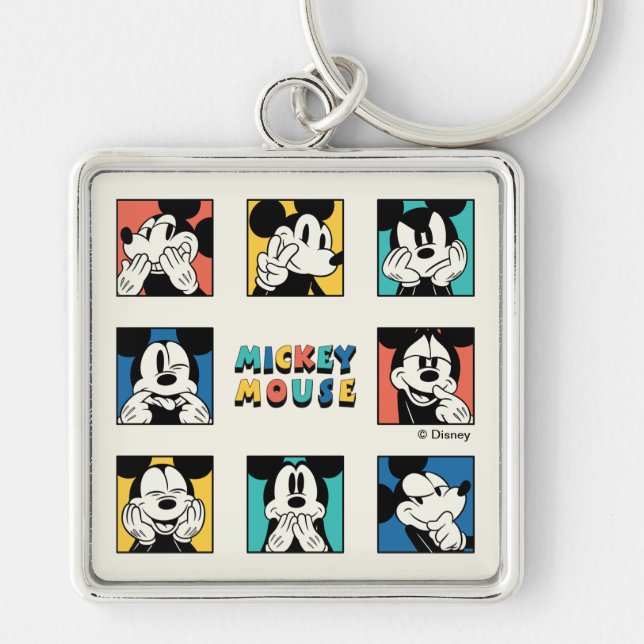 Colourful Mickey Mouse Grid Keychain (Front)