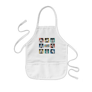 Colourful Mickey Mouse Grid Kids Apron
