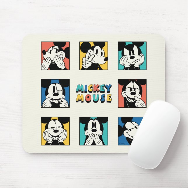 Colourful Mickey Mouse Grid Mouse Pad (With Mouse)