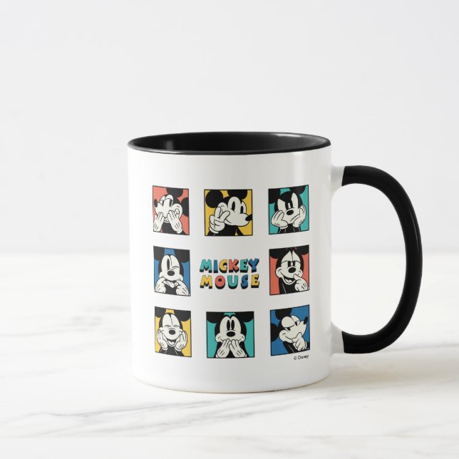 Colourful Mickey Mouse Grid Mug (Right)