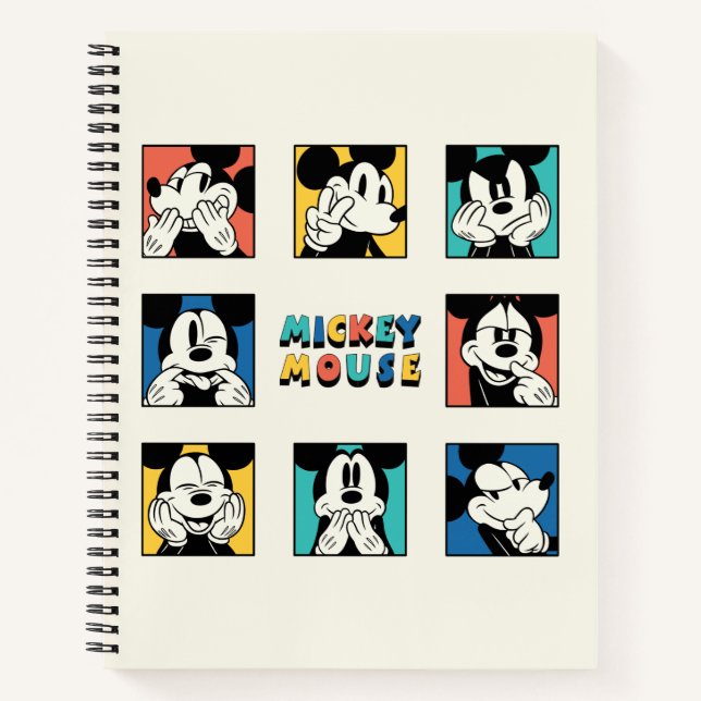 Colourful Mickey Mouse Grid Notebook (Front)