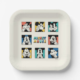 Colourful Mickey Mouse Grid Paper Plate