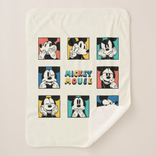 Colourful Mickey Mouse Grid Sherpa Blanket