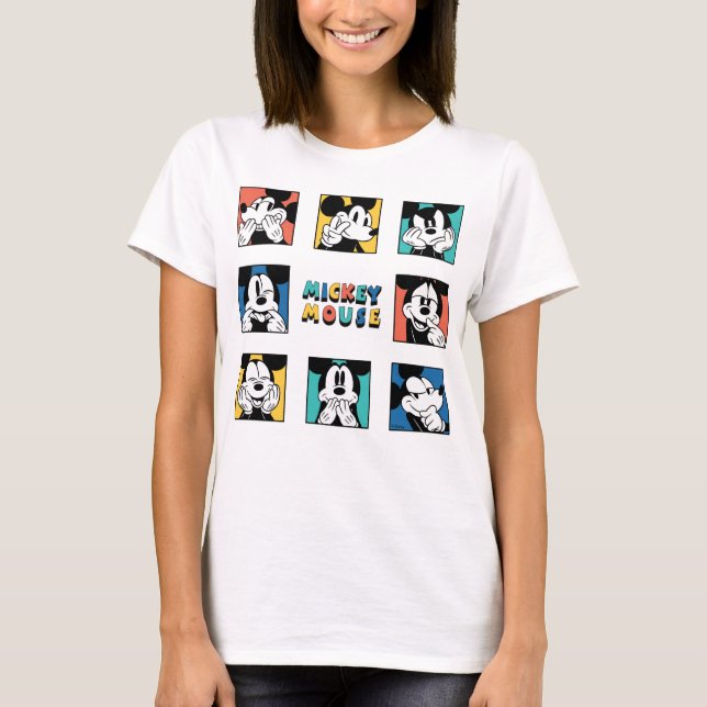 Colourful Mickey Mouse Grid T-Shirt (Front)