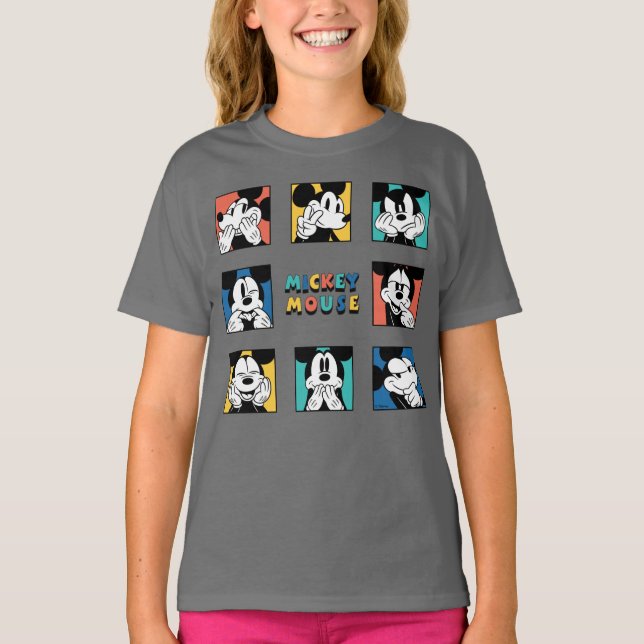 Colourful Mickey Mouse Grid T-Shirt (Front)