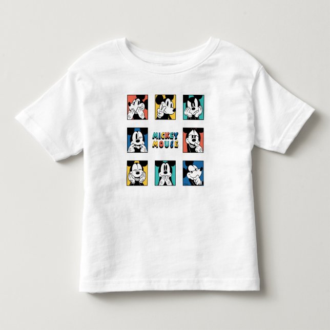 Colourful Mickey Mouse Grid Toddler T-shirt (Front)