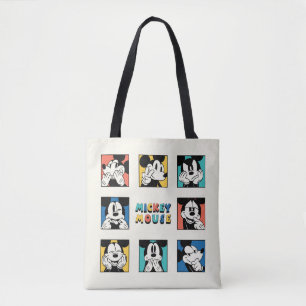 Colourful Mickey Mouse Grid Tote Bag