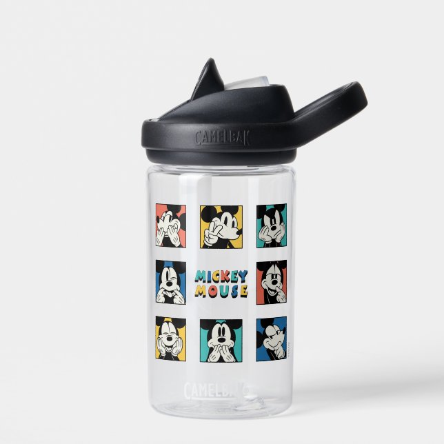 Colourful Mickey Mouse Grid Water Bottle (Left)