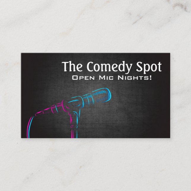 Colourful Microphone | Host | Comedian Business Card (Front)