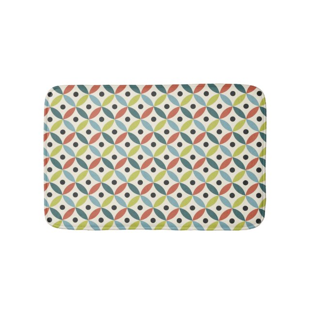 Colourful Mid Century decoration Bath Mat (Front)