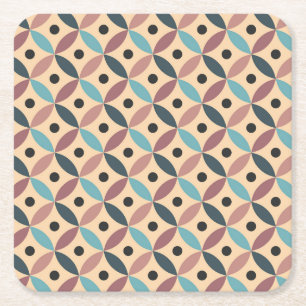 Colourful Mid Century decoration Square Paper Coaster