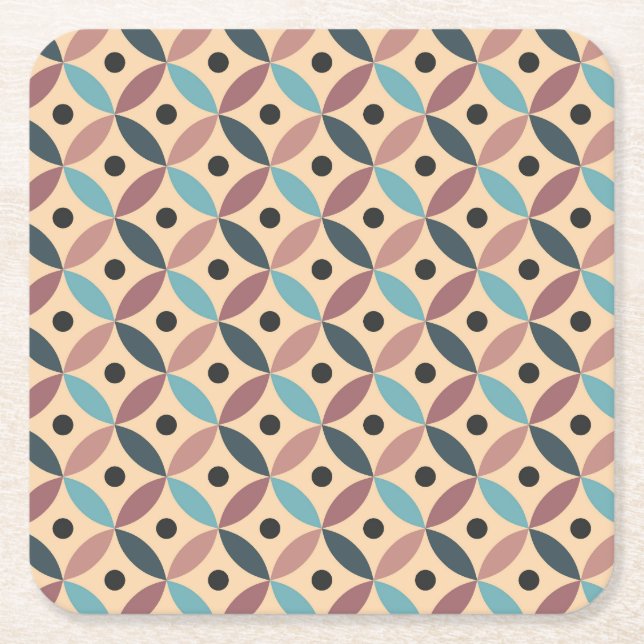 Colourful Mid Century decoration Square Paper Coaster (Front)