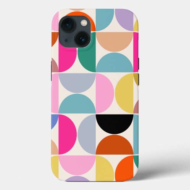 Colourful Mid Century Modern Abstract Pattern Case-Mate iPhone Case (Back)