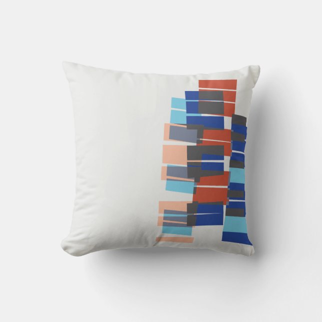 Colourful Mid Century Modern Art Pattern Throw Pillow (Front)
