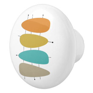 Colourful Mid Century Modern Guitar Picks Ceramic Knob