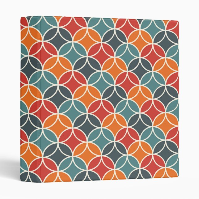 Colourful Mid-Century Modern Style Pattern Binder (Front/Spine)