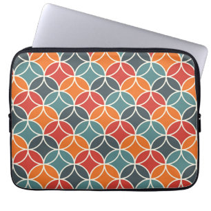 Colourful Mid-Century Modern Style Pattern Laptop Sleeve