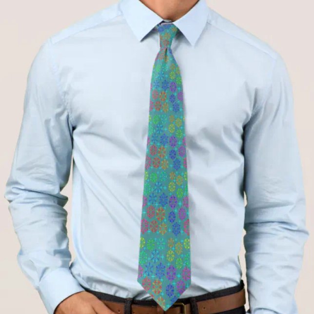 Colourful Mid Century Retro Pattern Art Design Tie (Creator Uploaded)