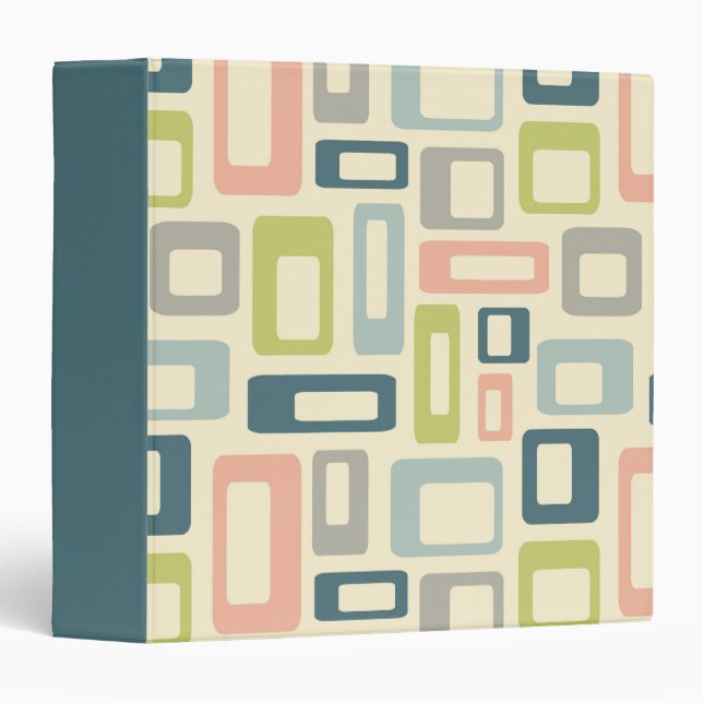 Colourful Mid Century style shapes Binder (Front/Spine)