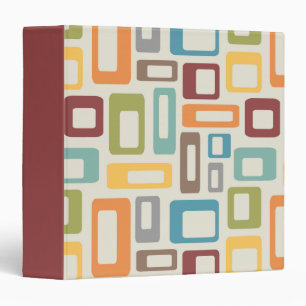 Colourful Mid Century style shapes Binder