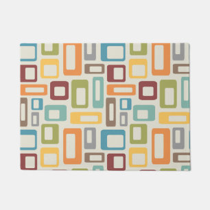 Colourful Mid Century style shapes Doormat