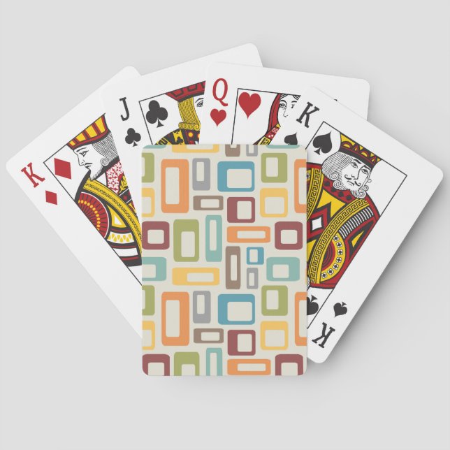 Colourful Mid Century style shapes Playing Cards (Back)
