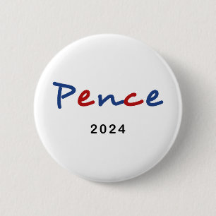 Colourful Mike Pence 2024 Script Text 2 Inch Round Button
