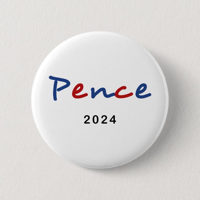 Colourful Mike Pence 2024 Script Text 2 Inch Round Button (Front)