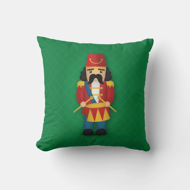 Colourful Military Drummer Soldier for Kids Throw Pillow (Front)