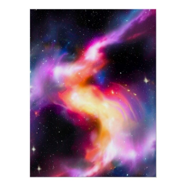 Colourful Milky Way Galaxy Glossy Poster (Front)