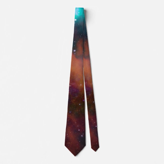 Colourful  Milkyway Nightsky Illustration Tie (Front)