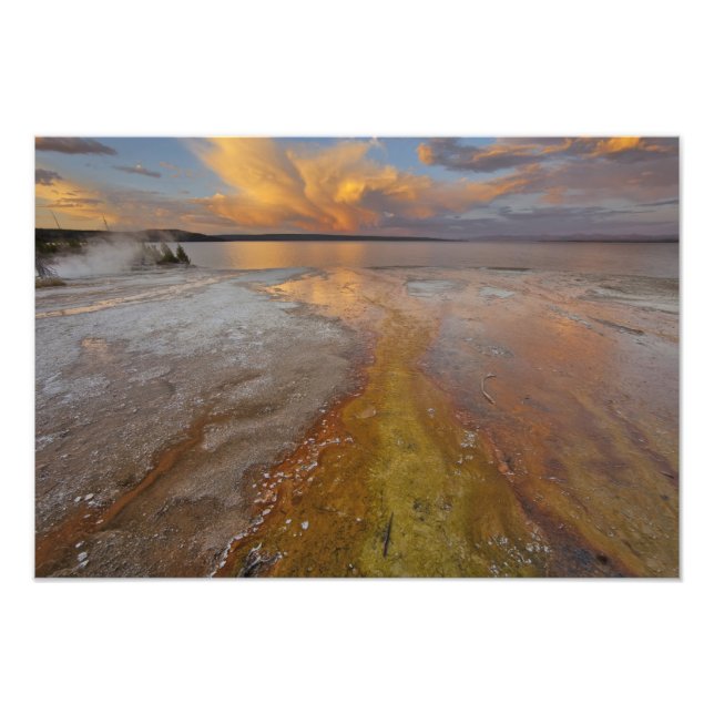 Colourful mineral deposits emit from Black Pool 2 Photo Print (Front)