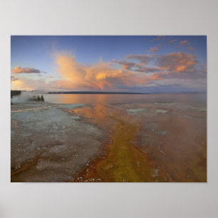 Colourful mineral deposits emit from Black Pool 2 Poster