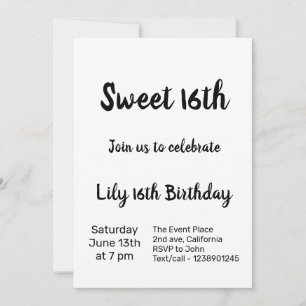 Colourful minimal add your text picture name invitation