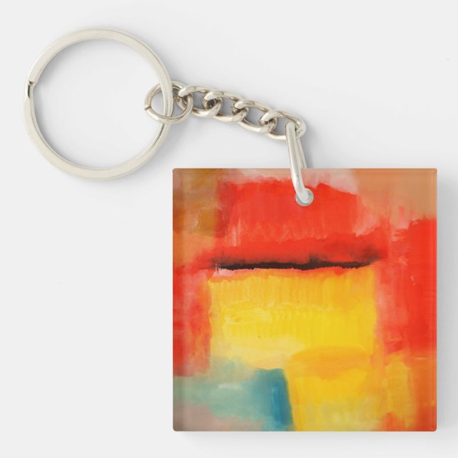 Colourful Minimalist Abstract Artwork Keychain (Front)
