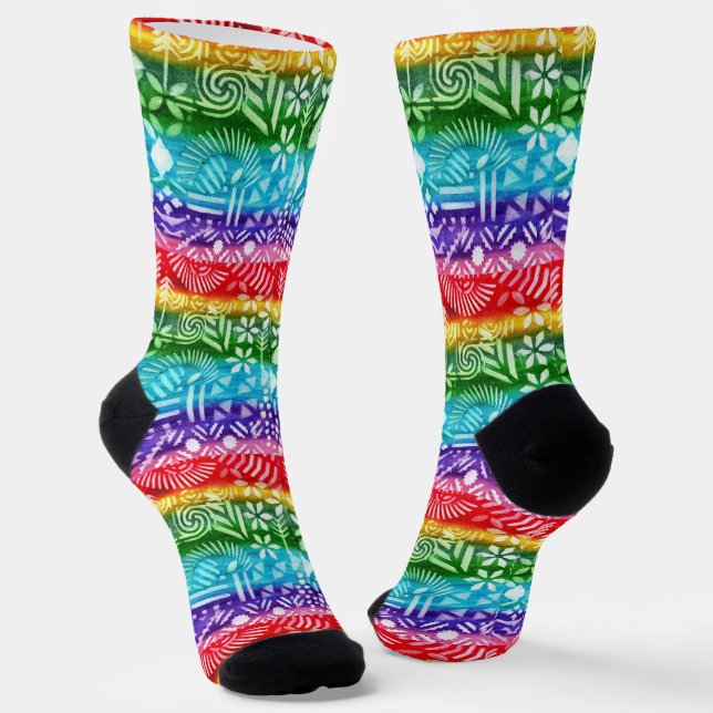 Colourful Minimalist Geometric Shape Socks (Angled)