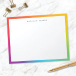 Colourful Minimalist Modern Rainbow Border Notepad<br><div class="desc">This fun personalized notepad features a colourful rainbow hued border personalized with modern typography. This design is an excellent choice for anyone AND makes a fun gift!</div>