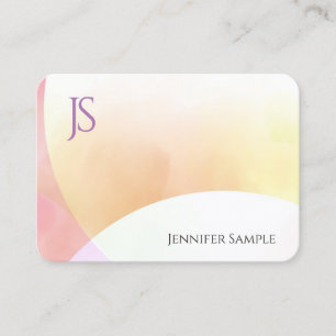 Colourful Minimalist Monogram Simple Elegant Moder Business Card