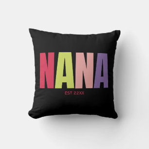 Colourful minimalist nana EST grandma Throw Pillow