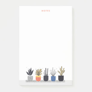 Colourful Minimalist vibrant Potted Plants Post-it Notes