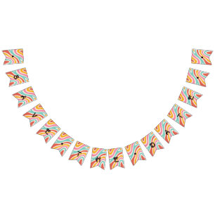Colourful Minimalist Wedding Bunting Flags
