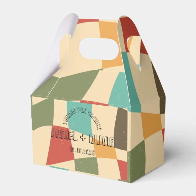 Colourful Minimalist Wedding Favor Box (Front Side)