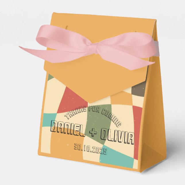 Colourful Minimalist Wedding Favor Box (Front Side)