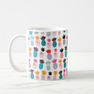 Colourful minimalistic abstract pineapples and lea coffee mug