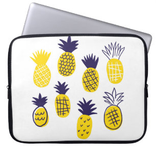 Colourful minimalistic abstract pineapples in scan laptop sleeve