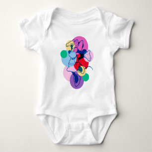 Colourful Minnie Mouse Modern Pop Art Baby Bodysuit