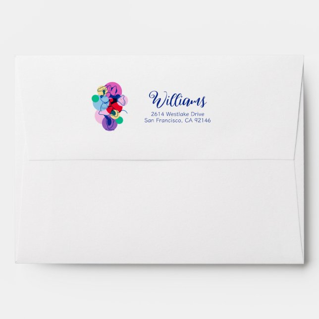 Colourful Minnie Mouse Modern Pop Art Envelope (Back (Top Flap))