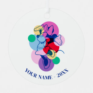 Colourful Minnie Mouse Modern Pop Art Metal Ornament