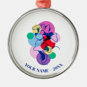 Colourful Minnie Mouse Modern Pop Art Metal Ornament